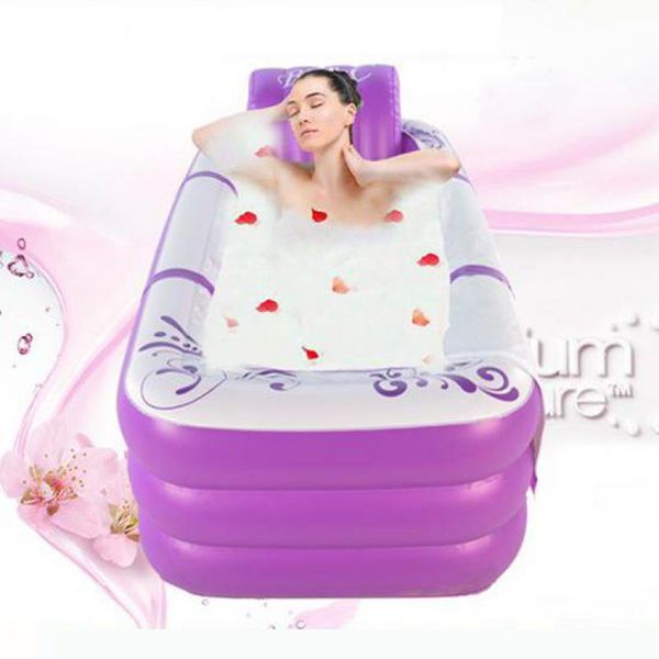 

thickened inflatable bathtub folding bathtub plastic tub household large double warm can sit and lie down