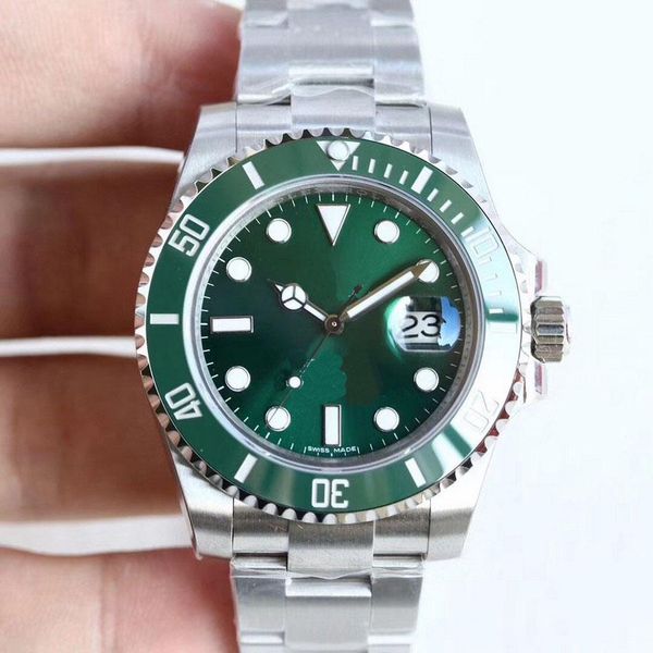 

male wristwatch 116610 automatic mechanical sapphire stainless solid glidelock ceramics bezel green mens watches, Slivery;brown