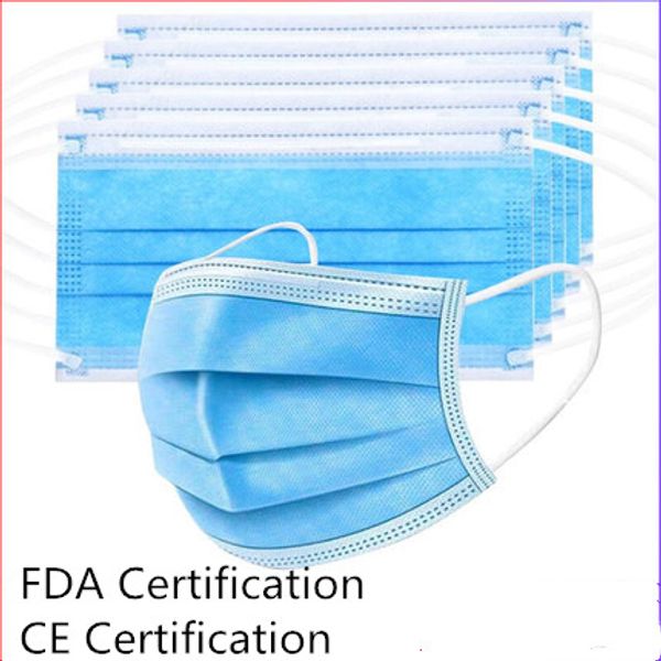 

dhl shipping fda ce cert. disposable face masks in stock men women 3 ply mask comfortable for blocking dust air pollution protection 50pcs