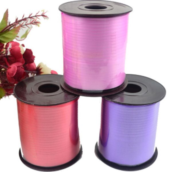 

new 5mm ribbon balloon plastic packaging ribbon with flowers tied material garland handmade diy decorative 220 meters
