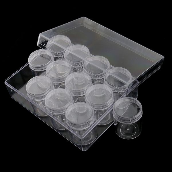 

12piece mini plastic jewelry beads earring pill storage box containers case