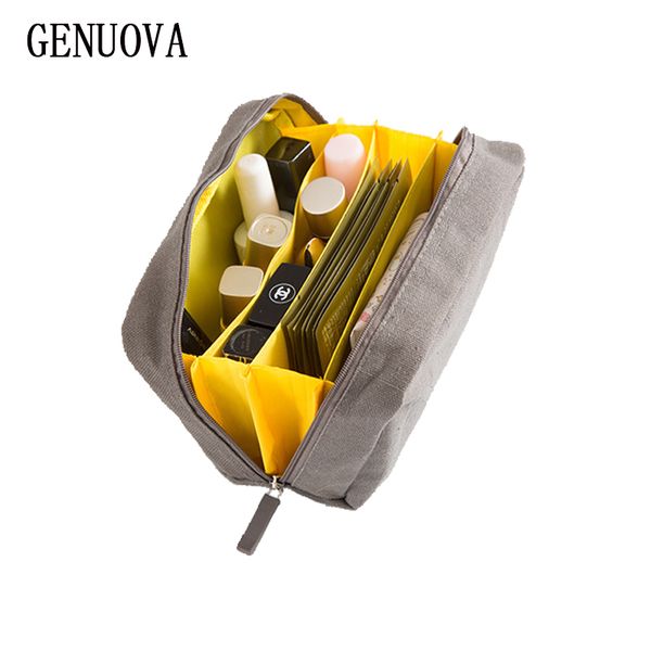 

travel version of the canvas cosmetic bag multi-function neceser zipper toiletry bag storage makeup kits make up bags