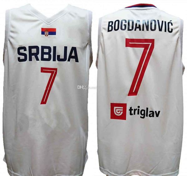

2019 fiba baketball world cup team serbia srbija serbio bogdan bogdanovic 7 basketball jersey men's stitched custom number name jerseys, Black;red