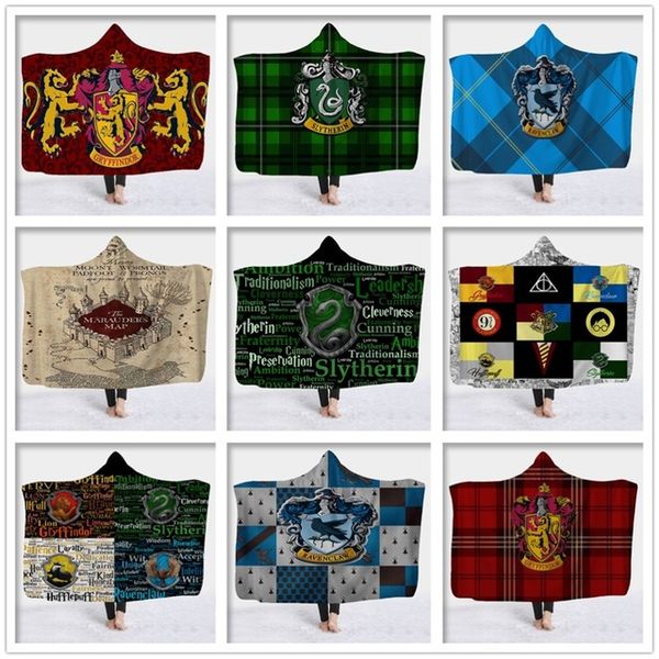 

Harry cartoon potter gryffindor lytherin ravenclaw hufflepuff 3d printed plu h hooded blanket warm wearable throw blanket