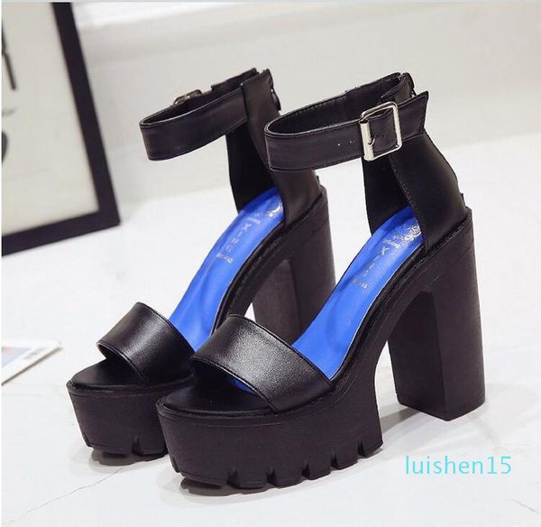 

pumps fashion 2019 new summer wedges platform sandals women black and white open toe high heels female shoes l15