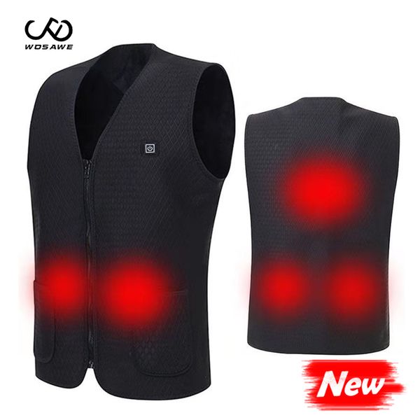 

wosawe skiing thermal clothing outdoor usb infrared electric adjustable heating vest man and woman winter warm heating cing