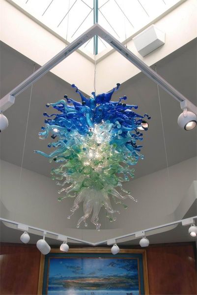 

chandelier pendant light 100% mouth blown glass art beautiful villa glass pendant chinese crystal chandelier