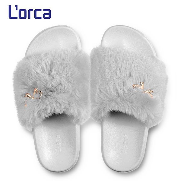 

womens luxury hair fur slippers bowtie slides indoor outdoor platform shoes woman winter furry mules shoes with bow, Black