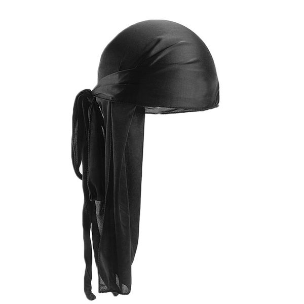 

bicycle hat outdoor sports bicycle headscarf pirate scarf headgear men women simulation silk long tail scarf cap, Black