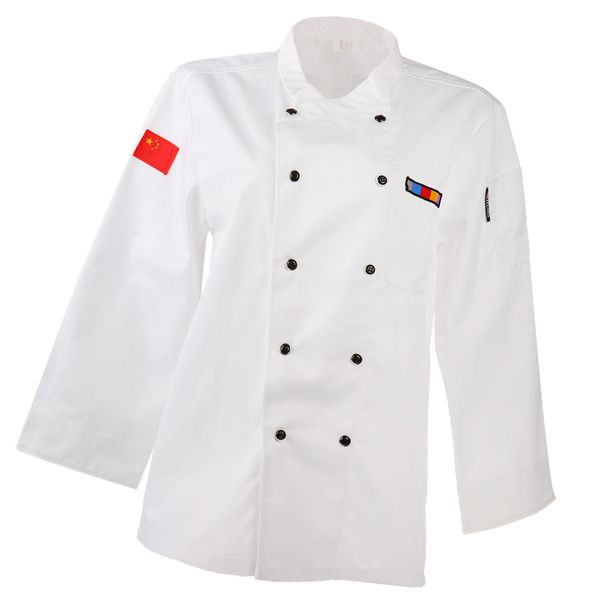 

modern fashion long sleeve chef jacket coat cook uniform, White;black