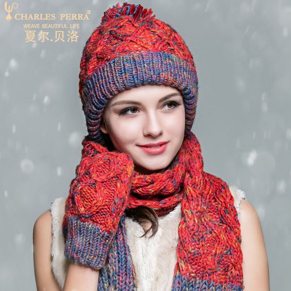 

чарльз перра женщины зимние шапки шарфы перчатки из трех частей наборы сгущают бархат лайнер повседневная элегантная леди вязаная шапка 8906, Blue;gray