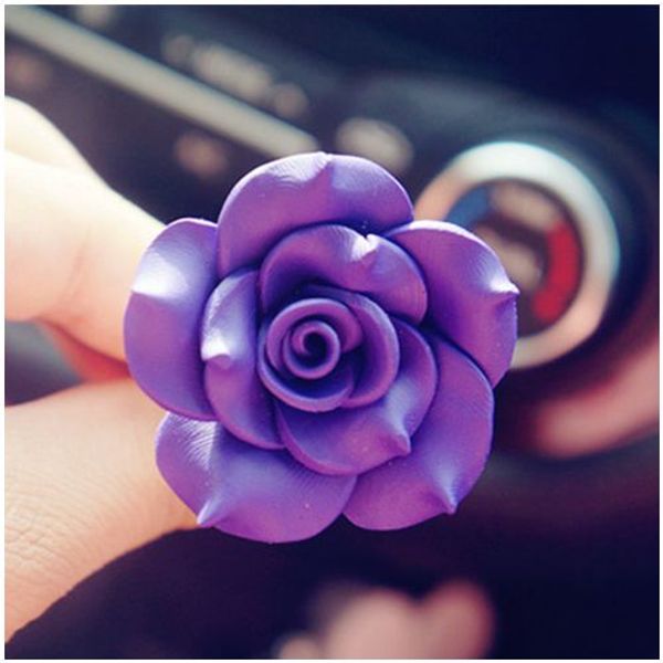 

soft pottery camellia car air conditioning outlet perfume folder deep purple