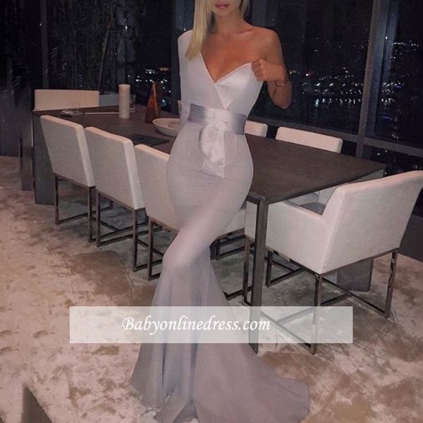 

2019 new one shoulder mermaid prom dresses long bow knot sashes sweep train evening gowns formal dress vestidos de fiesta, Black;red