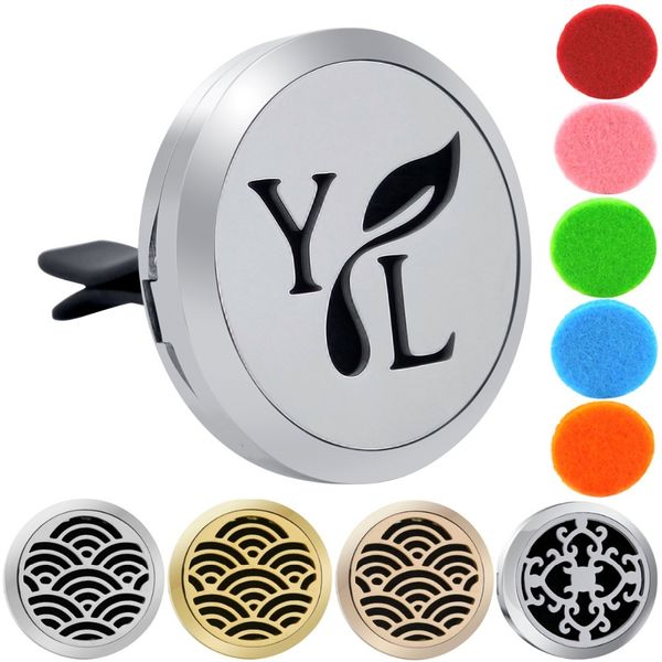 

30mm yl magnet 316 stainless steel car aromatherapy locket pads essential oil car perfume lockets drop shipping, Silver