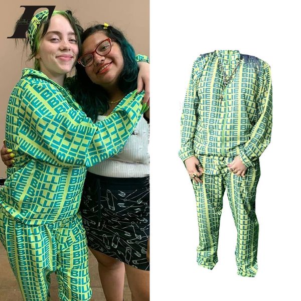 

billie eilish hoodie green overiszed hoodies women/men sweatshirts pants streetwear sweatshirts bad letter printed clothes, Black