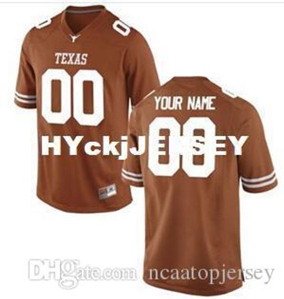 

factory outlet- 2015 new style men personalized texas longhorns jersey custom ncaa college football jersey orange white color jerseys, Black;red