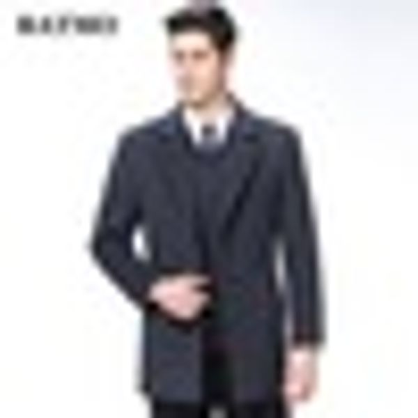 

batmo 2019 new arrival autumn&winter wool trench coat men,men's wool jackets,warm coat,plus-size m-xxxl,8801, Black