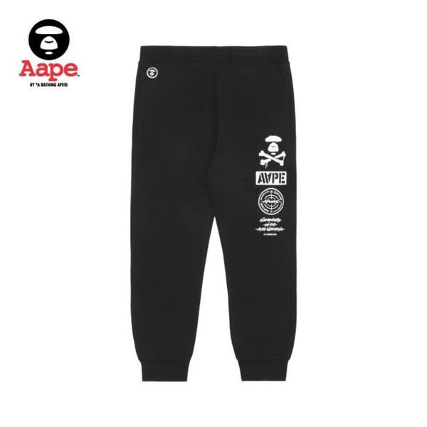

20ss / bape дизайнер мужчины версия полевые брюки канье платформы пара сложных полиэфиров полоса моды chaussures брюки фитнес хлопок дышащий, Black