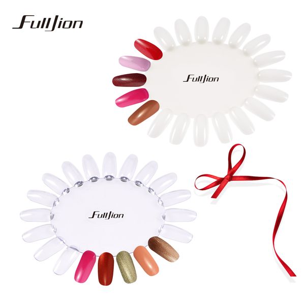 

fulljion 20pcs/set false tips polish color card template display nail art natural acrylic practice wheel board nail art tools, Red;gold