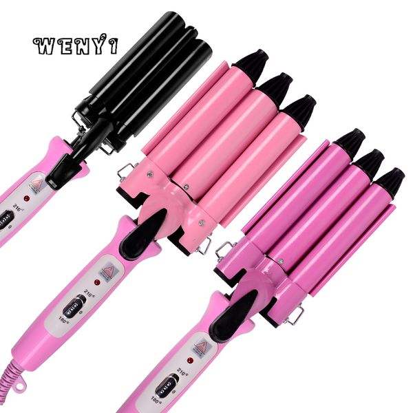 

16cm 22cm 25cm automatic perm splint ceramic hair curler 3 barrels big wave hair curling iron hair waver curlers styling tools