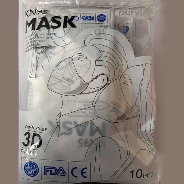 

10 шт быстрая доставка горячая продажа kn95 пылезащитные противотуманные и дышащие маски для лица n95 маска 95% фильтрация особенности as kf