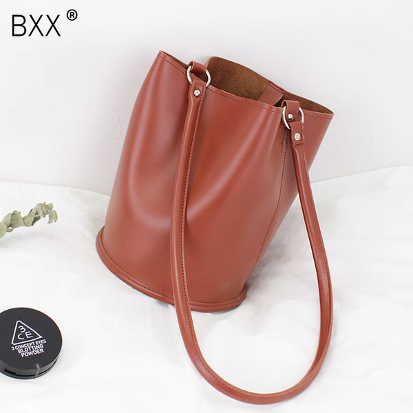 

bxx] vintage pu leather large capacity crossbody bags for women 2020 spring new shoulder bag fashion handbags bucket bags hk639