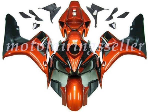 

oem quality new abs full fairings kits fit for honda cbr1000rr (2006-2007) cbr1000rr 06 07 bodywork set orange metallic black