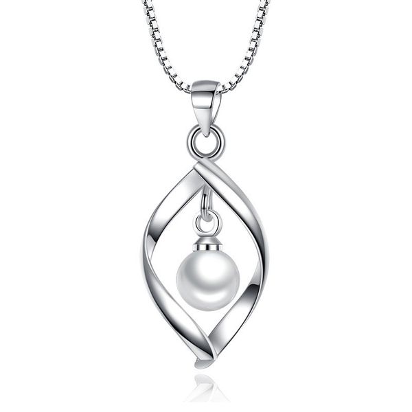 

white imitation pearl pendant necklaces for women ladies short chain chokers fashion jewelry accessories white gold plated whj117, Silver