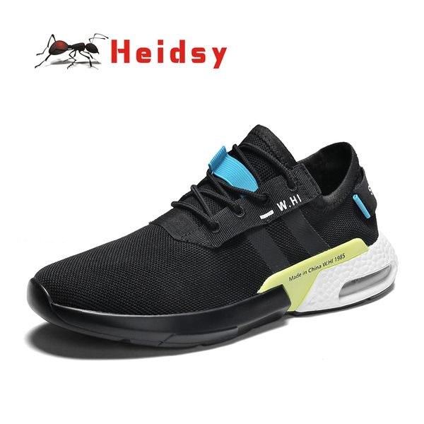 

heidsy spring fashion men sneakers 2019 wearable slip on casual shoes pure color lightweight flat shoes zapatos de hombre, Black