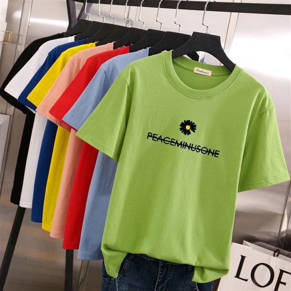 

2020 short sleeve white cotton daisy women's ins loose fashion 2020 short sleeve white cotton daisy t-shirt women's ins loose t-sh