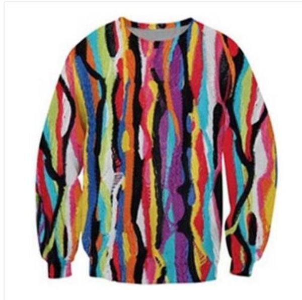 

new fashion womens/mens rainbow funny 3d print crewneck sweatshirt jumper women/men fashion clothing aabb021, Black