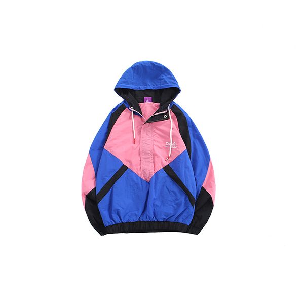 

hfnf 2019 fashion autumn new trend hip hop stitching color loose hooded pullover jacket jacket men, Tan;black