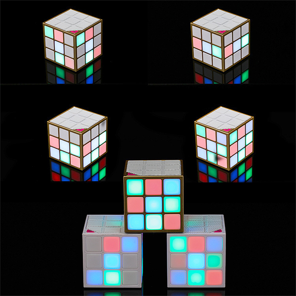 

new rubik's cube super cool mini bluetooth speaker creative colorful colored led lights mini wireless convenient small stereo subwoofer