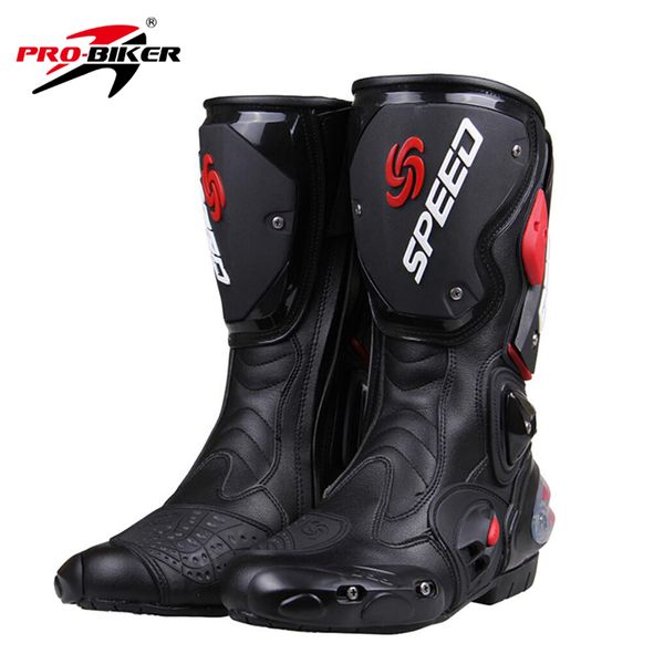 

men pro-biker speed bikers motorcycle boots motocross off-road motorbike shoes black/white/red big size 40-45 b1001