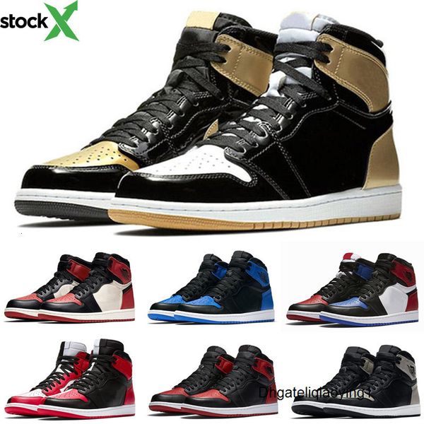 

1s mens basketball shoes 1 3 bred chicago og game royal blue sneakers women men sports trainers size 7-11, Black