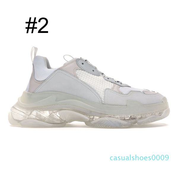 

new triple s fashion designer luxury shoes for men women clear sole neon green black white red mens trainers platform sneakers 09c