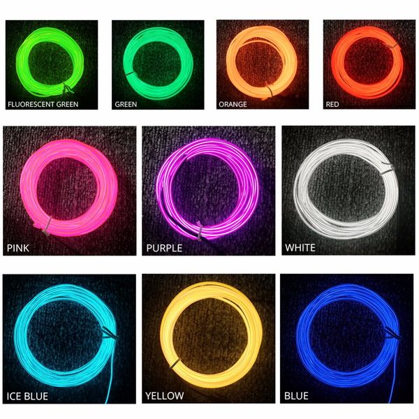 

neon light el wire 10 colors led strip light with controller for car dance party bike decoration lighting