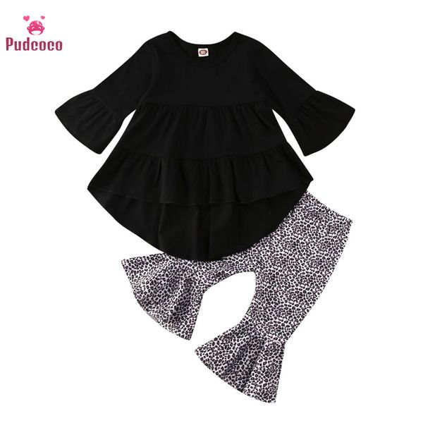 

2020 baby spring autumn clothes toddler kids girls clothes set leopard t-shirt +long pants leggings outfits set 12m-5t, White