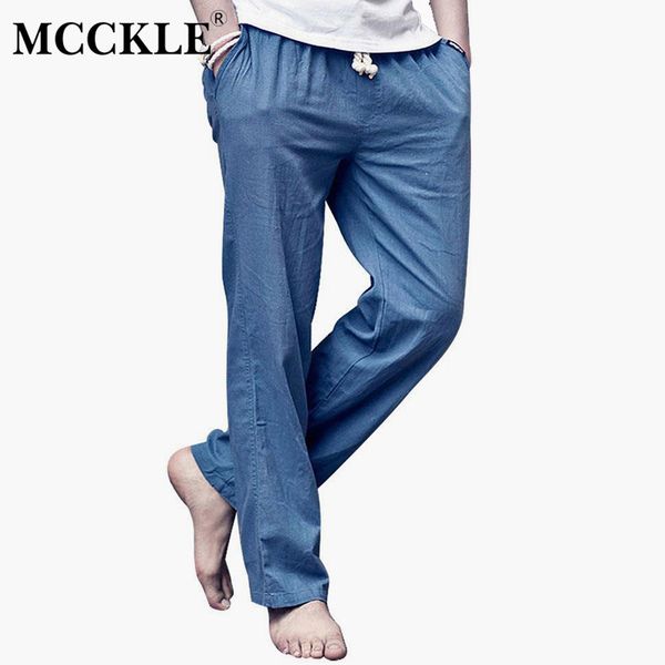 

cotton linen mens beachwear long pants leisure breathable fresh men trousers 2019 summer streetwear joggers male casual clothes, Black