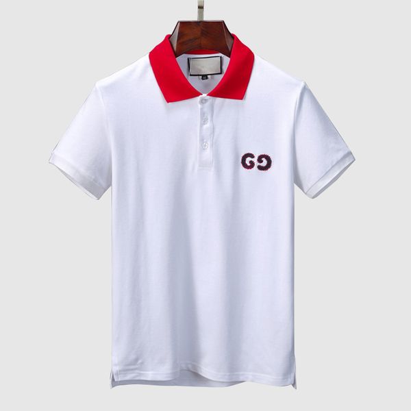 

spring luxury italy t-shirt designer polo shirts high street embroidery g printing clothing mens brand polo shirt tee, White;black