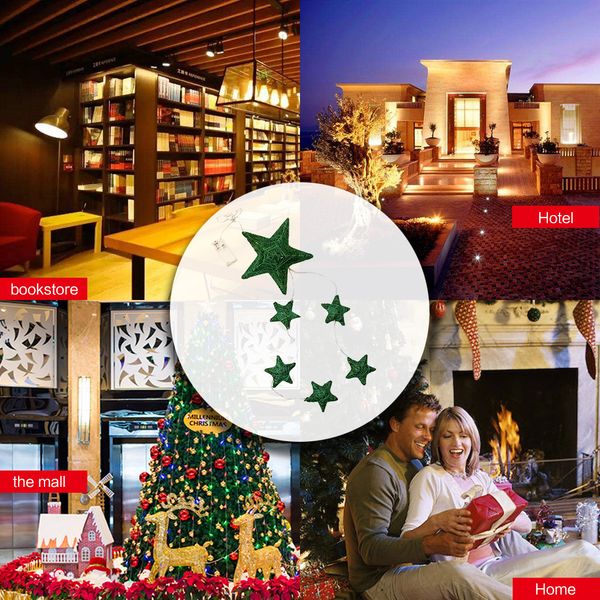 

christmas tree lighting decor xmas party led decoration light string party pentagram lantern stars colorful light decor#1113y40