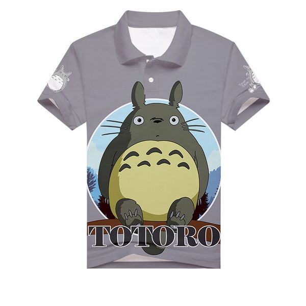 

anime my neighbor totoro polo shirt 3d print men's sport teenager golf shirt casual short sleeve summer tennis shirt tees, White;black