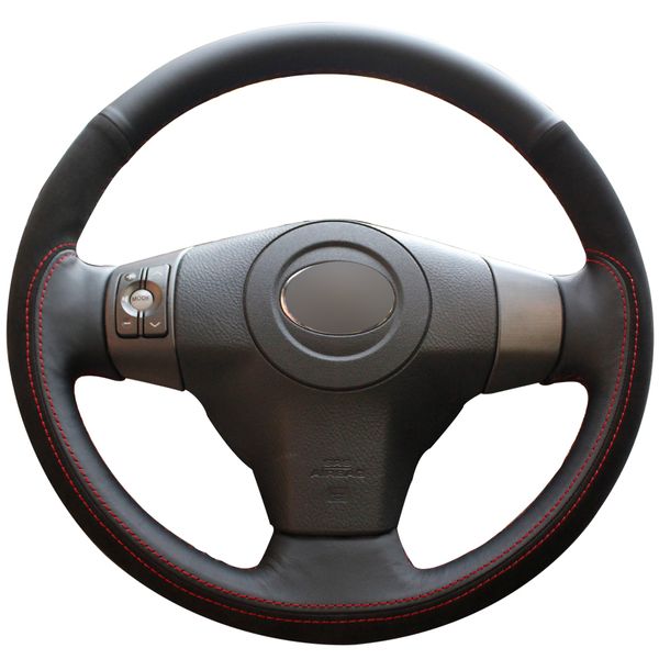 

hand-stitched black suede car steering wheel cover for rav4 2006-2012 vios 2008-2013 yaris 2007-2011 scion x