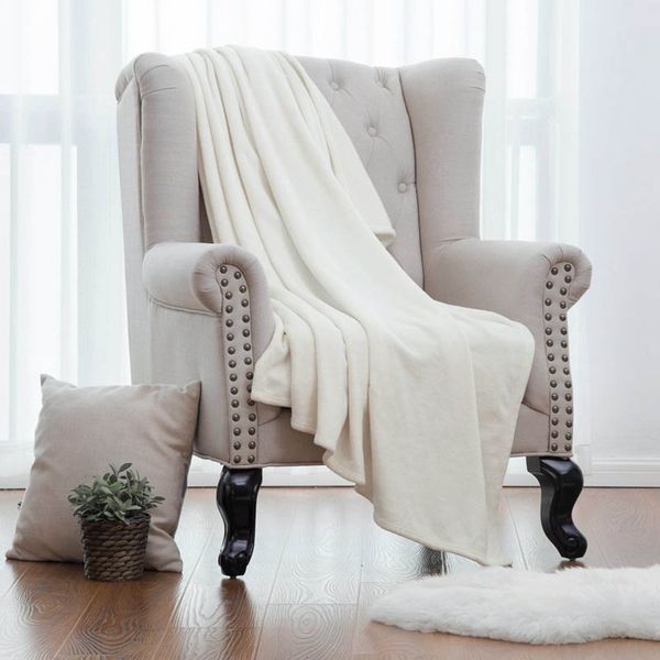 

fleece warm plain kids blanket single seat couch cover baby bedspread 150x110cm/150x210cm
