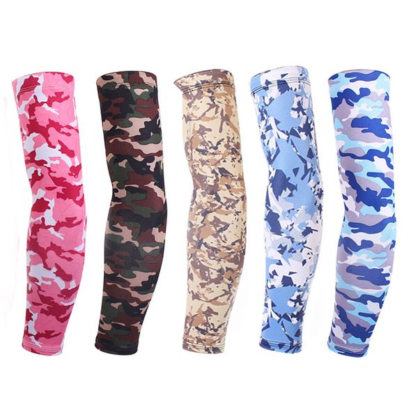 

2pcs new cooling arm sleeves cover uv sun protection basketball sports camouflage #3, Blue;gray