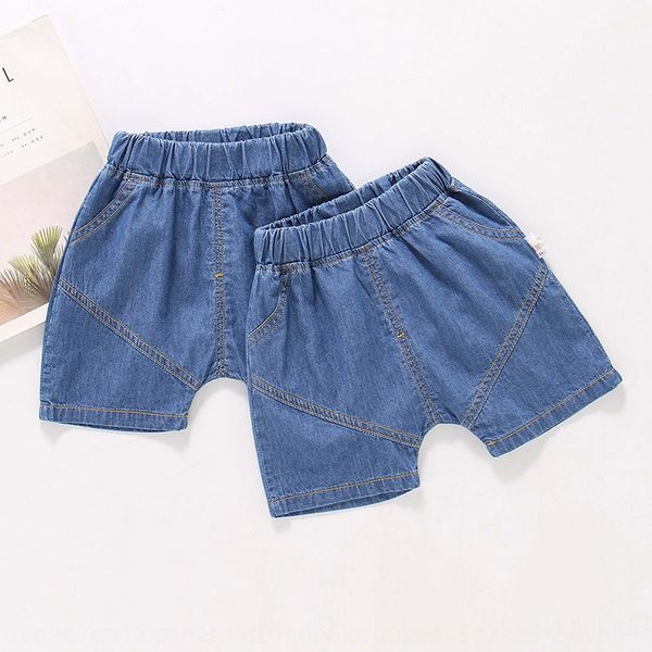 

jeans shorts panty pants children's shorts 2020 summer small and medium-sized children's thin jeans baby's solid color pants, Blue