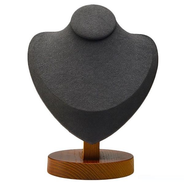 

necklace pendant display stand solid woodwith microfiber for jewellery exhibition holder shelf, Pink;blue