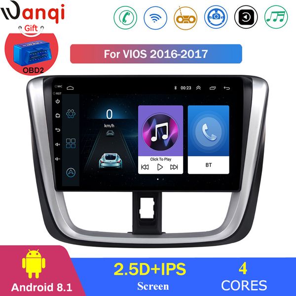 

for vios 2016-2017 car radio multimedia video player navigation gps android 8.1 accessorie swc bt wifi sedan no dvd car dvd