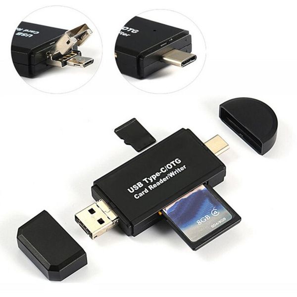 

mokingnew 3 in 1 micro type-c otg to 2.0 adapter sd/micro sd card reader standard usb for samsungfor win 7/8