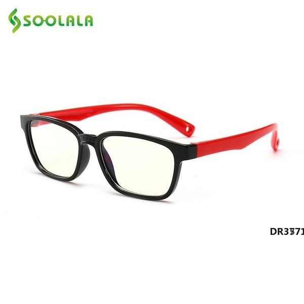 

soolala uv400 kids anti blue light glasses silicone boys girls computer eyeglasses blue light blocking glass optical framedr3771, White;black